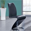 Faux Leather Z-Shape Dining Chairs in Black (Set of 2)