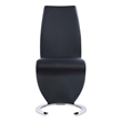 Faux Leather Z-Shape Dining Chairs in Black (Set of 2)