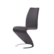 Faux Leather Metal Dining Chairs in Gray (Set of 2)