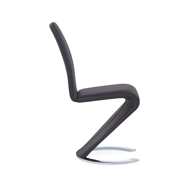 Faux Leather Metal Dining Chairs in Gray (Set of 2)
