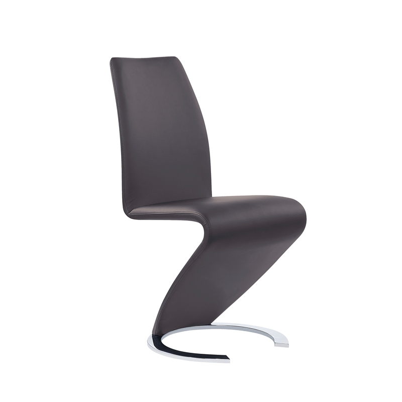 Faux Leather Metal Dining Chairs in Gray (Set of 2)