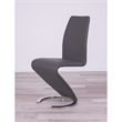 Faux Leather Metal Dining Chairs in Gray (Set of 2)