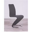 Faux Leather Metal Dining Chairs in Gray (Set of 2)