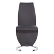 Faux Leather Metal Dining Chairs in Gray (Set of 2)