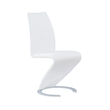 Faux Leather Metal Dining Chairs in White (Set of 2)