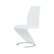 Faux Leather Metal Dining Chairs in White (Set of 2)