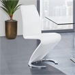 Faux Leather Metal Dining Chairs in White (Set of 2)