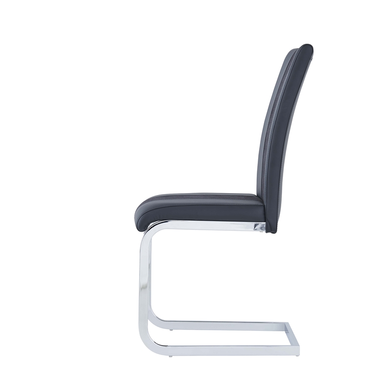 Faux Leather Dining Chairs in Black (Set of 4)