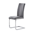 Gray Faux Leather Dining Chairs with Silver Metal Base (Set of 4)