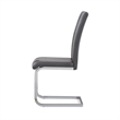 Gray Faux Leather Dining Chairs with Silver Metal Base (Set of 4)