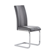 Gray Faux Leather Dining Chairs with Silver Metal Base (Set of 4)