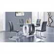 Gray Faux Leather Dining Chairs with Silver Metal Base (Set of 4)