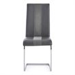 Gray Faux Leather Dining Chairs with Silver Metal Base (Set of 4)