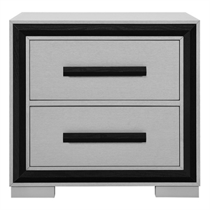 Amelia Grey/Black Nightstand with Cooler and Speaker