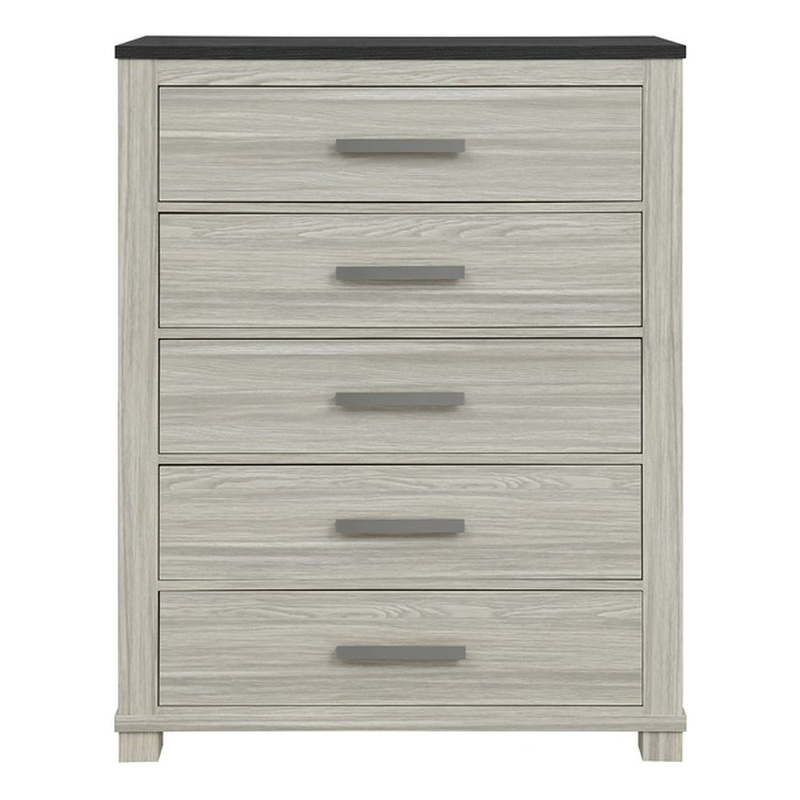 Ashley Brown Industrial Hardware 5 Drawer Chest