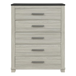 Ashley Brown Industrial Hardware 5 Drawer Chest