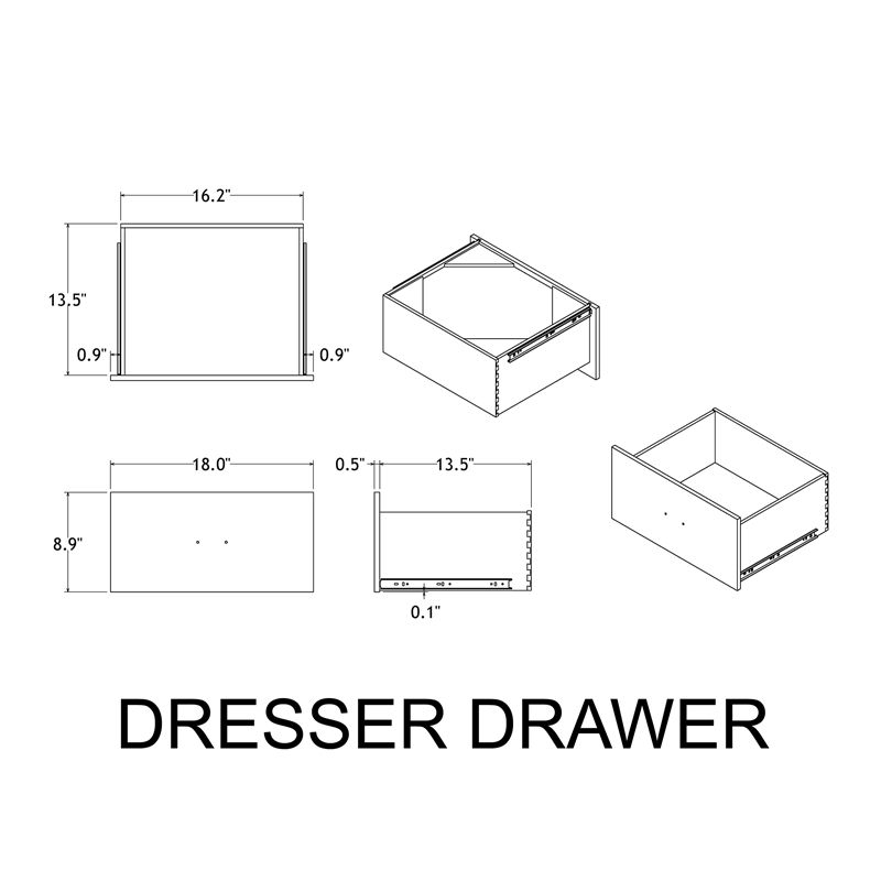 Ashley Brown Industrial Bar Handle 6 Drawer Dresser