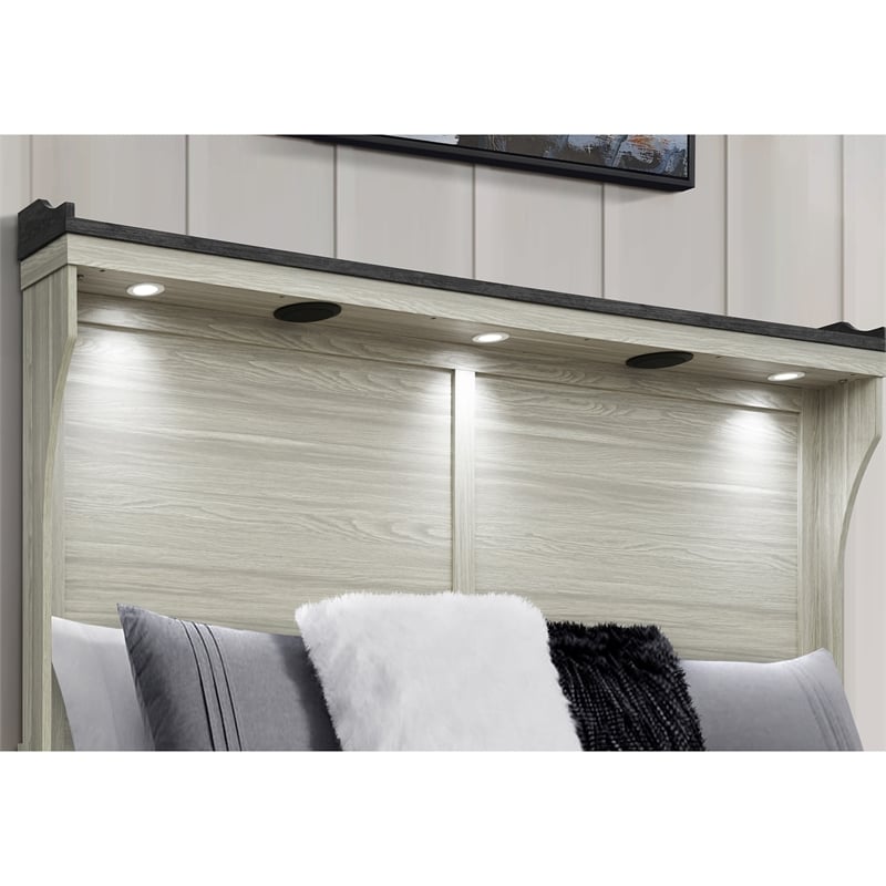 Ashley Brown Panel Light Headboard Full Bed