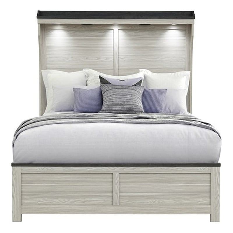 Ashley Brown Panel Light Headboard Full Bed