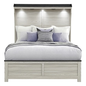 Ashley Brown Panel Light Headboard Full Bed