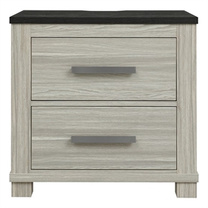 Ashley Brown Solid and Engineered Wood Nightstand with USB and Speaker