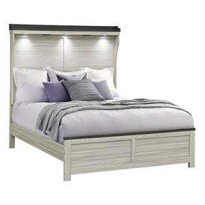 Ashley Brown Lighted headboard Solid and Engineered Wood Queen Bed