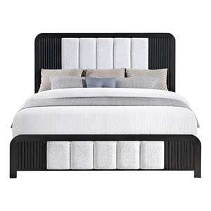 Beckett Black and White Curved Edges Panel King Bed