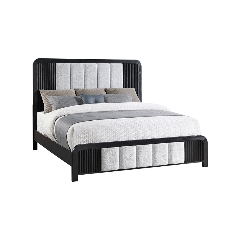 Beckett Black and White Rounded Edge 5PC King bedroom Set