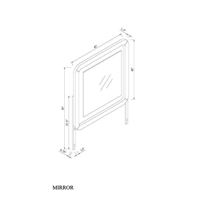 Beckett Black and White Rounded Edge 5PC King bedroom Set