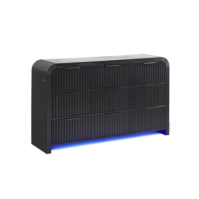 Beckett Black and White Rounded Edge 5PC King bedroom Set