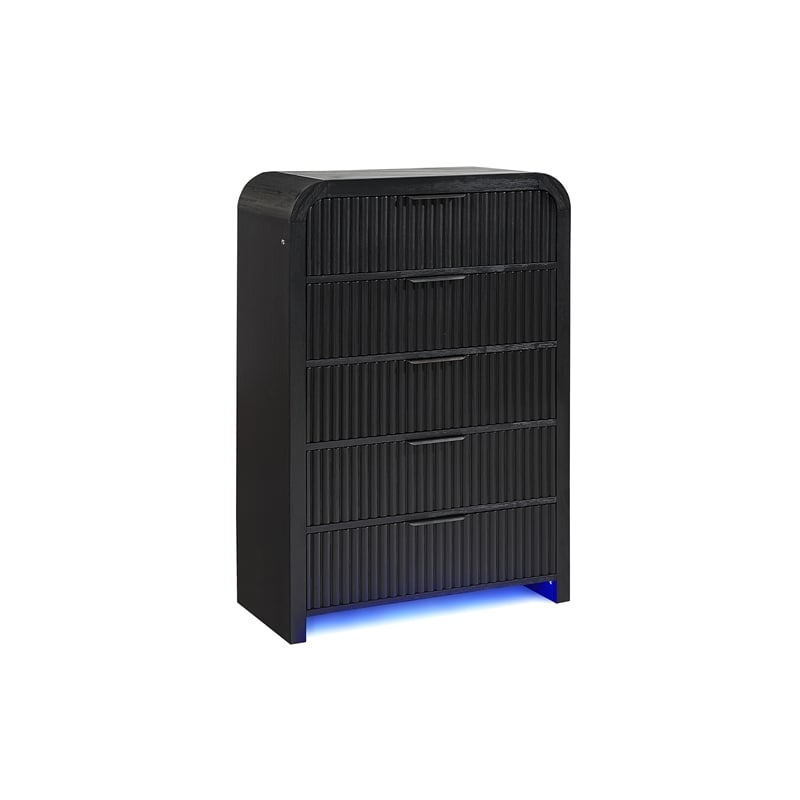 Beckett Black and White Rounded Edge 5PC King bedroom Set