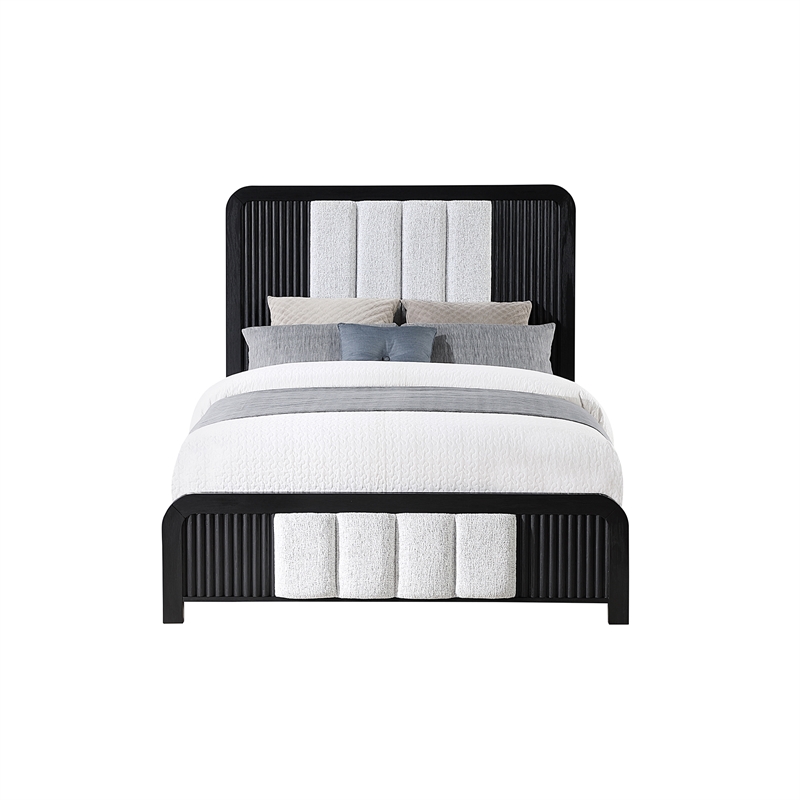 Beckett Black and White Rounded Edge Queen bed