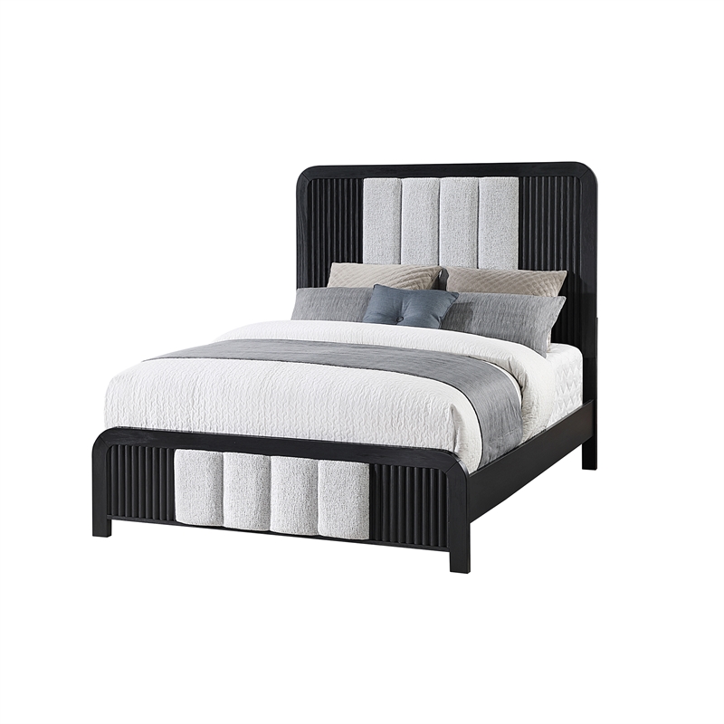 Beckett Black and White Rounded Edge Queen bed