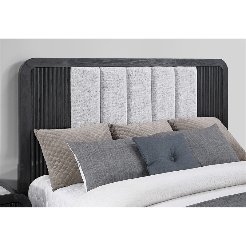 Beckett Black and White Rounded Edge Queen bed
