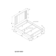 Beckett Black and White Rounded Edge Queen bed