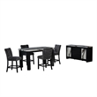 D06 Upholstered Plush Dark Gray Fabric Barstool Set of 2
