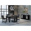 D06 Upholstered Plush Dark Gray Fabric Barstool Set of 2