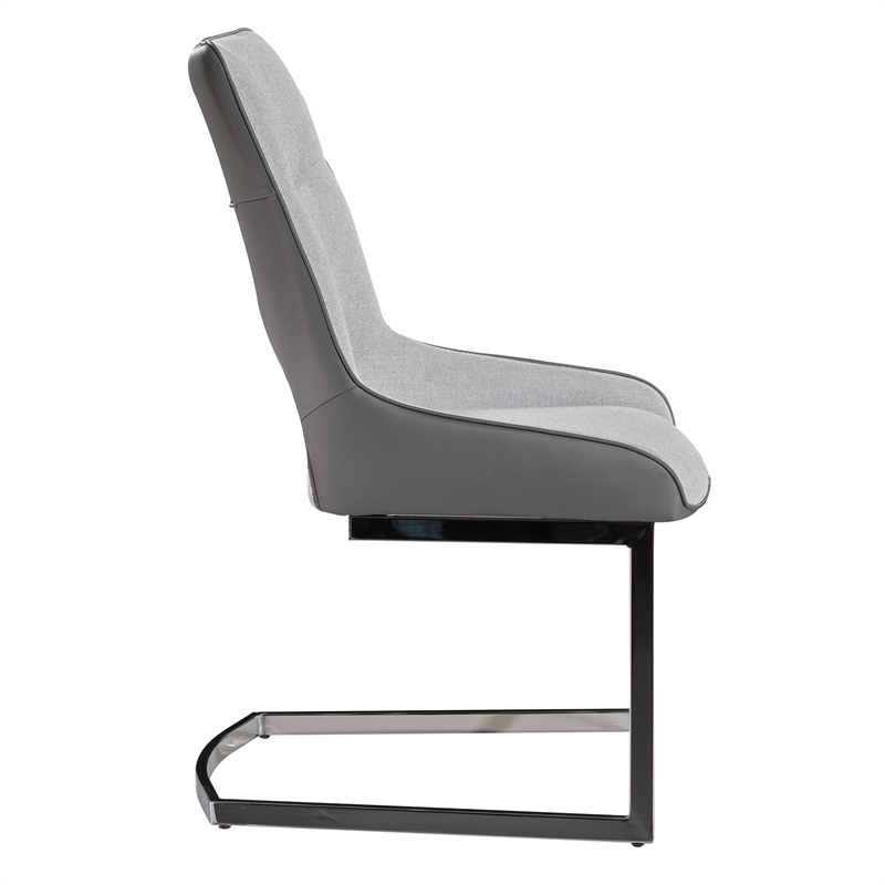 D1119 fABRIC Gray Metal Dining Chairs (Set of 2)