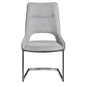 D1119 fABRIC Gray Metal Dining Chairs (Set of 2)