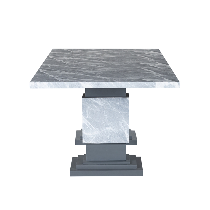 D1212 Gray Double pedestal Dining table