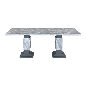 D1212 Gray Double pedestal Dining table