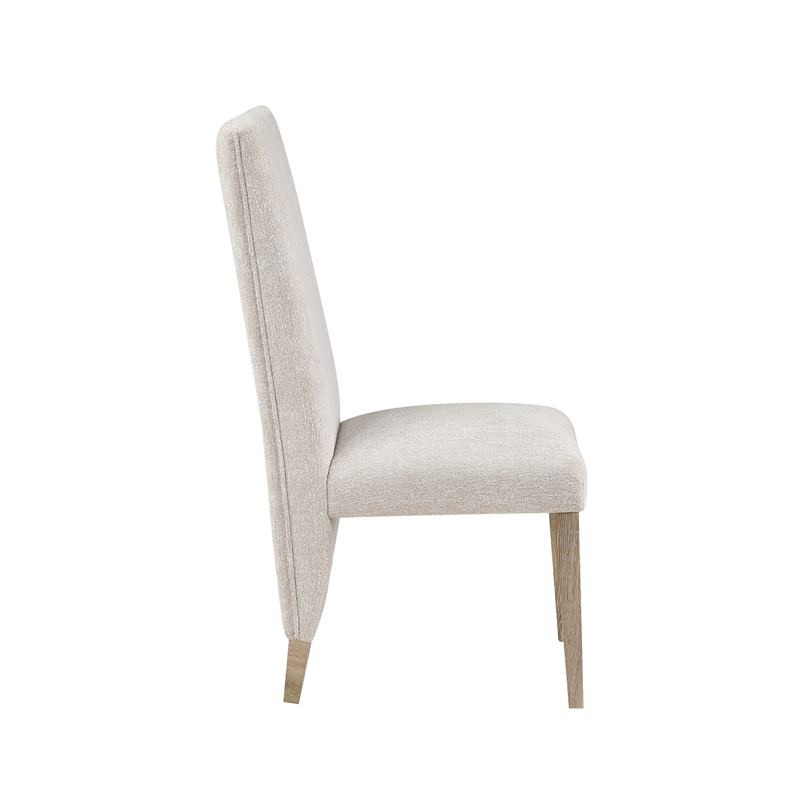 D12 Wood Beige and Natural Upholstered Set of 2 Dining Chairs