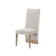 D12 Wood Beige and Natural Upholstered Set of 2 Dining Chairs