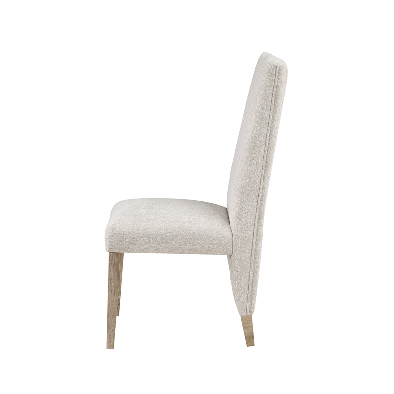 D12 Wood Beige and Natural Upholstered Set of 2 Dining Chairs