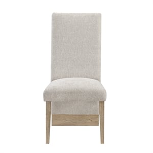 D12 Wood Beige and Natural Upholstered Set of 2 Dining Chairs