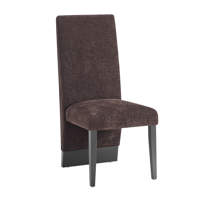 D12 Wood Upholstered Plush Brown Set of 2 Dining Chair
