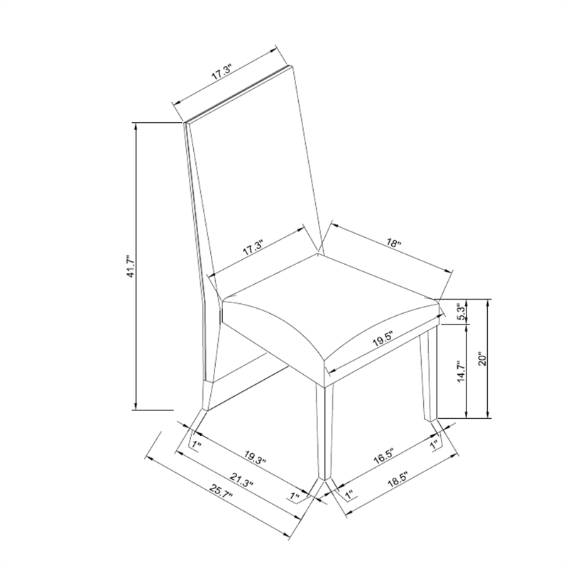 D12 Wood Upholstered Plush Brown Set of 2 Dining Chair