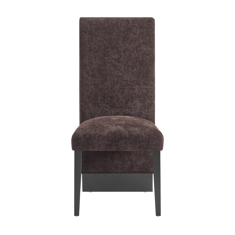 D12 Wood Upholstered Plush Brown Set of 2 Dining Chair