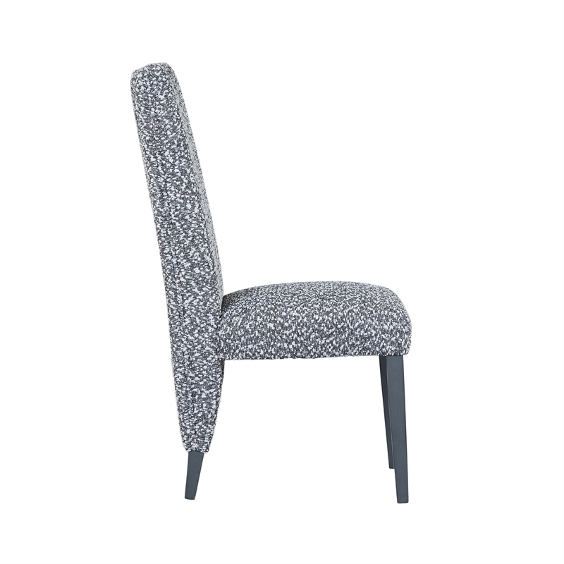 D12 Wood and Upholstered White and Grey Set of 2 Dining Chairs