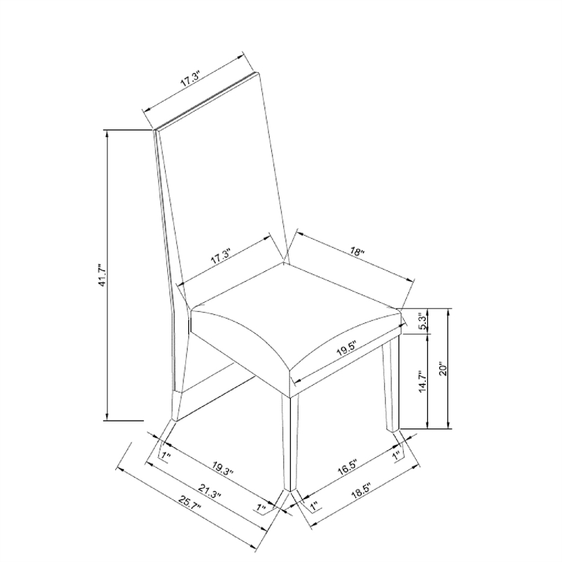 D12 Wood and Upholstered White and Grey Set of 2 Dining Chairs